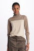 Colour block buttoned turtleneck