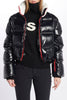contrasting zip down jacket