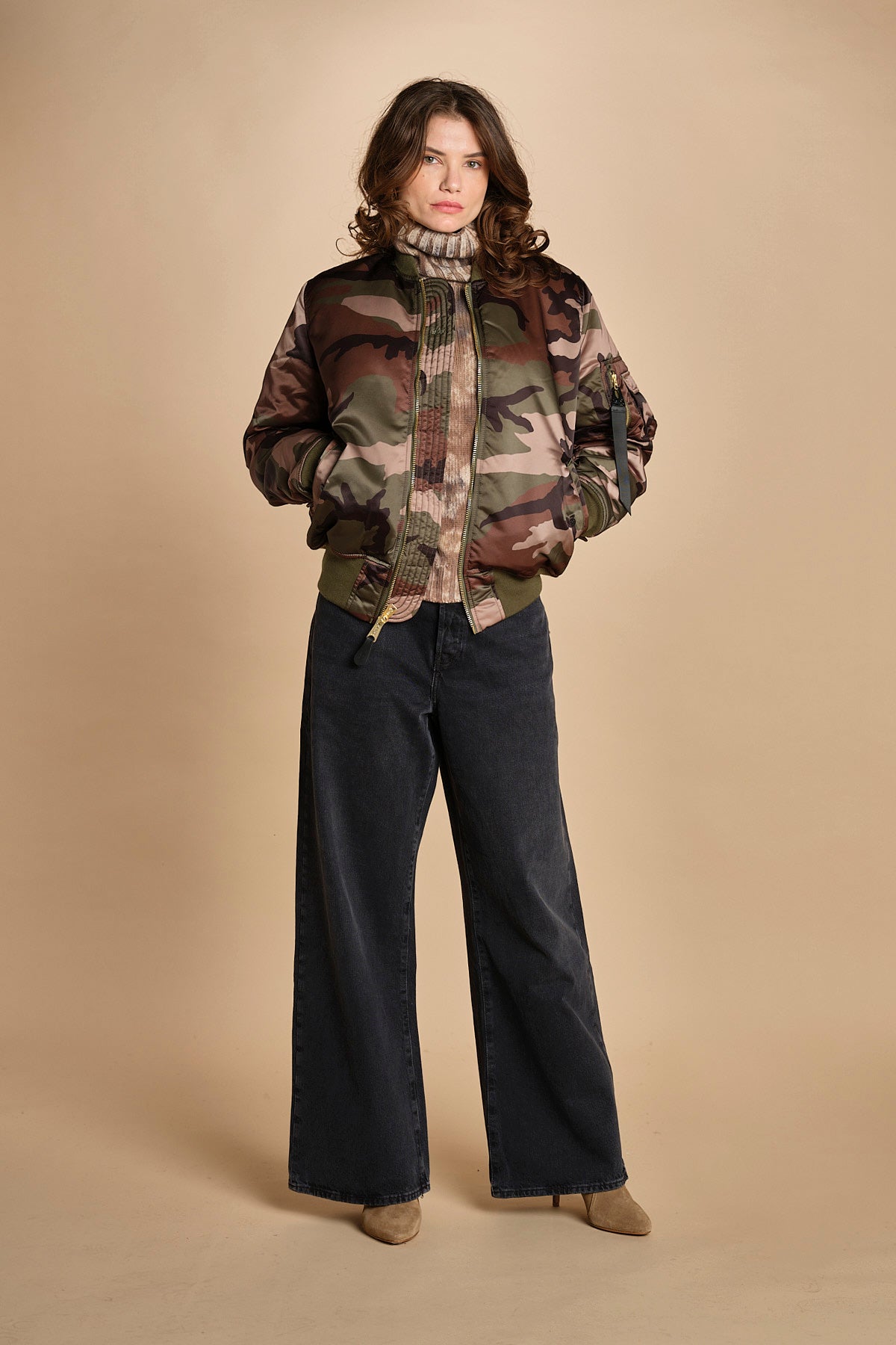 bomber unisex in nylon camouflage 756111C MA-408 CAMO alpha 