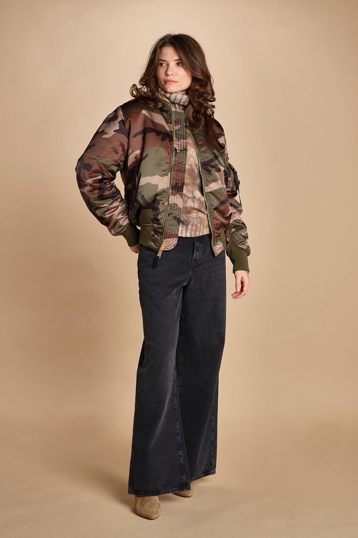 bomber unisex in nylon camouflage 756111C MA-408 CAMO alpha 