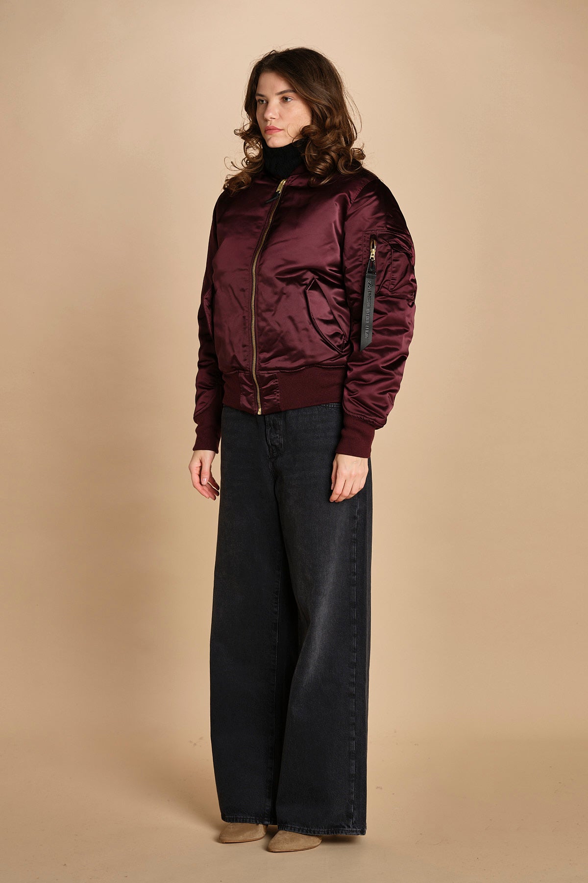 bomber unisex nylon raso 756111 MA- 608 DARK CHERRY alpha 