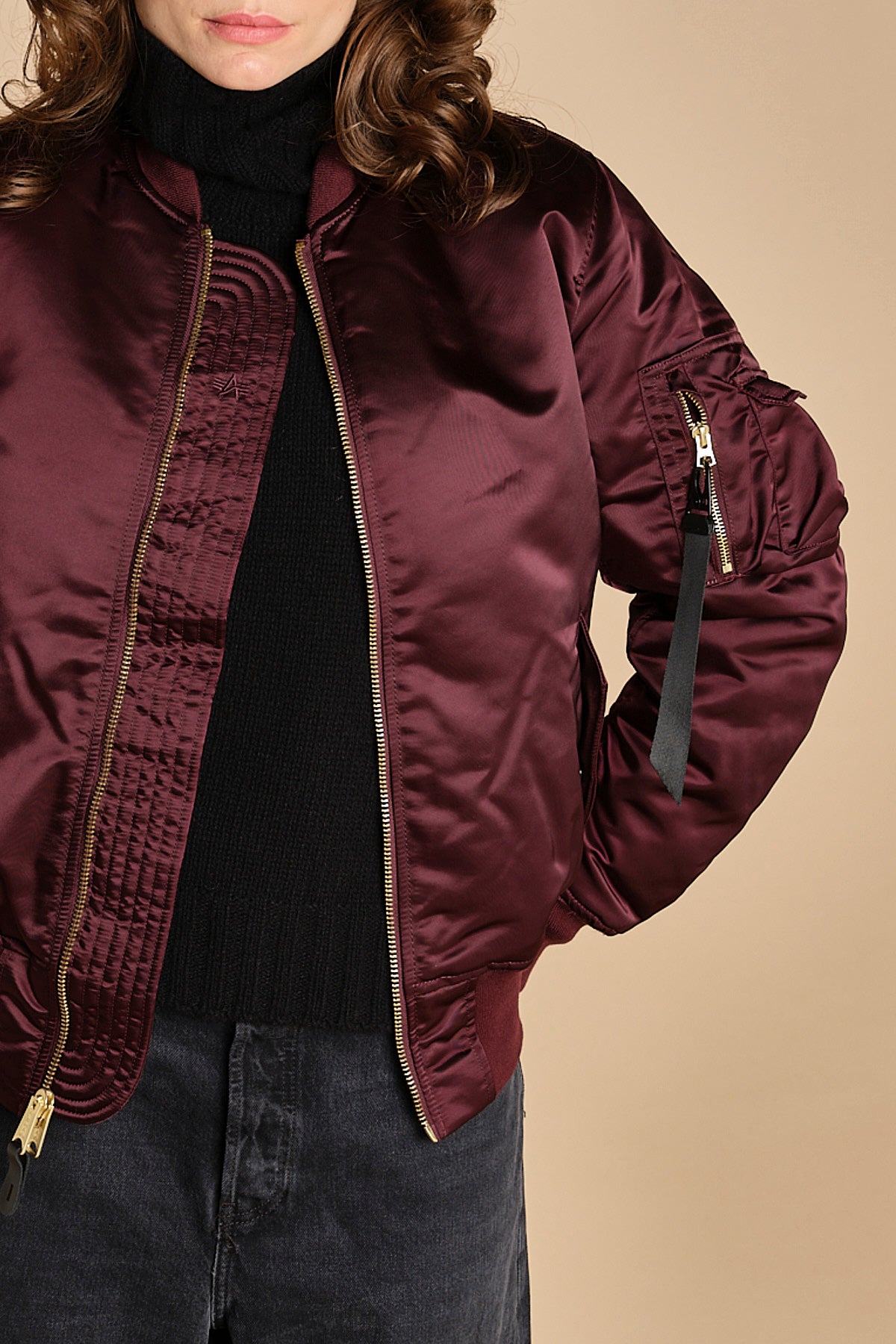 bomber unisex nylon raso 756111 MA- 608 DARK CHERRY alpha 