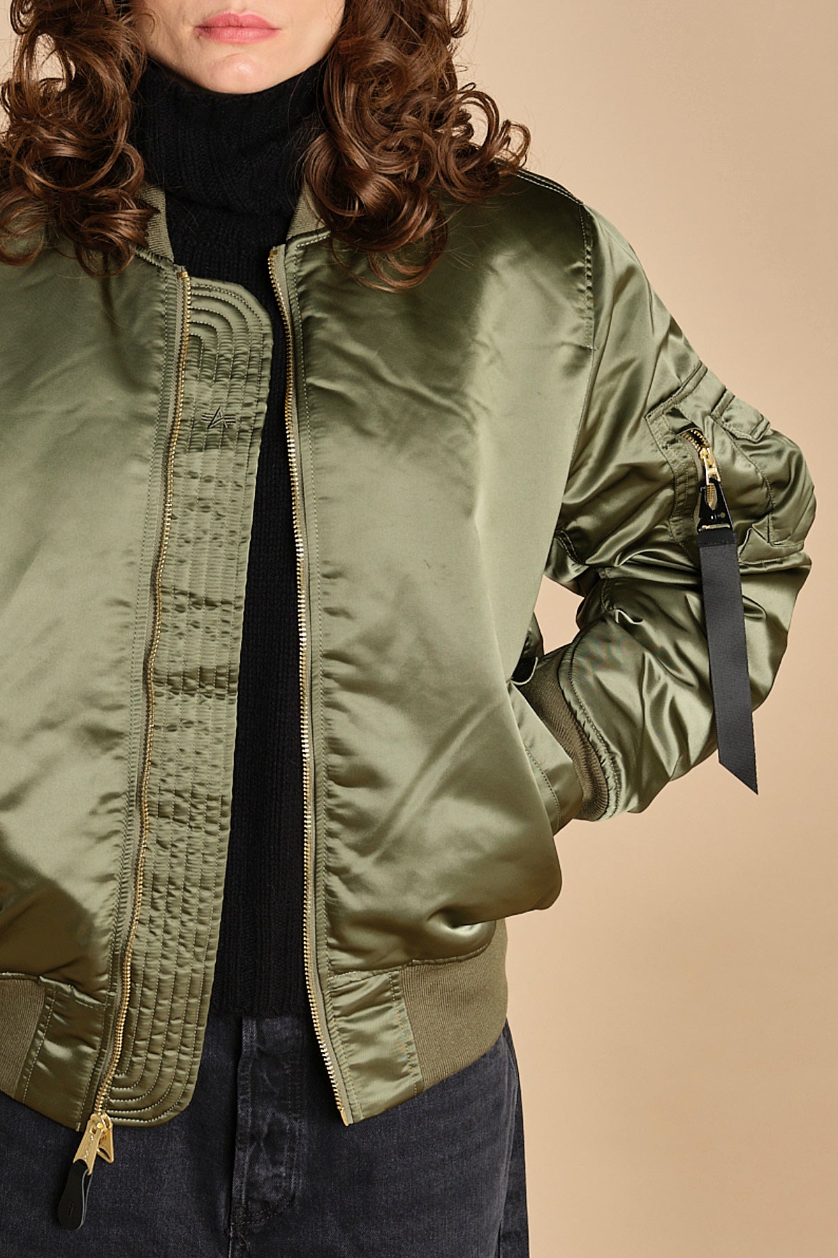 bomber unisex nylon raso 756111 MA1 SAGE GREEN alpha 
