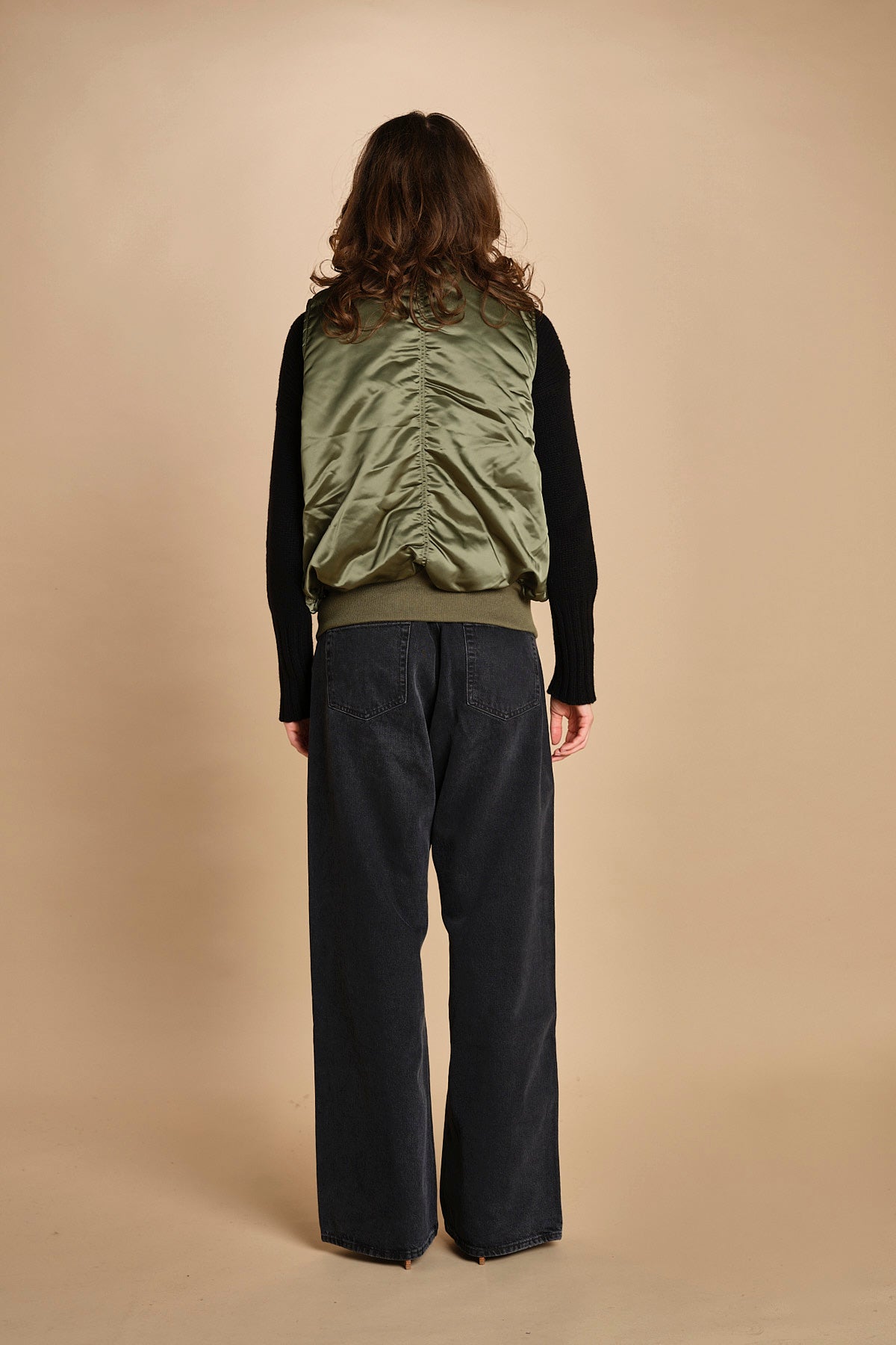 gilet unisex in nylon raso 758102 MA1 SAGE GREEN alpha 