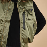 gilet unisex in nylon raso 758102 MA1 SAGE GREEN alpha 