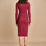 abito longuette con drappeggio FRANCIS BURGUNDY amazuìn 