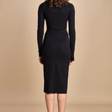 abito longuette con drappeggio FRANCIS NERO amazuìn 