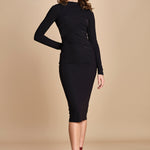 abito longuette con drappeggio FRANCIS NERO amazuìn 