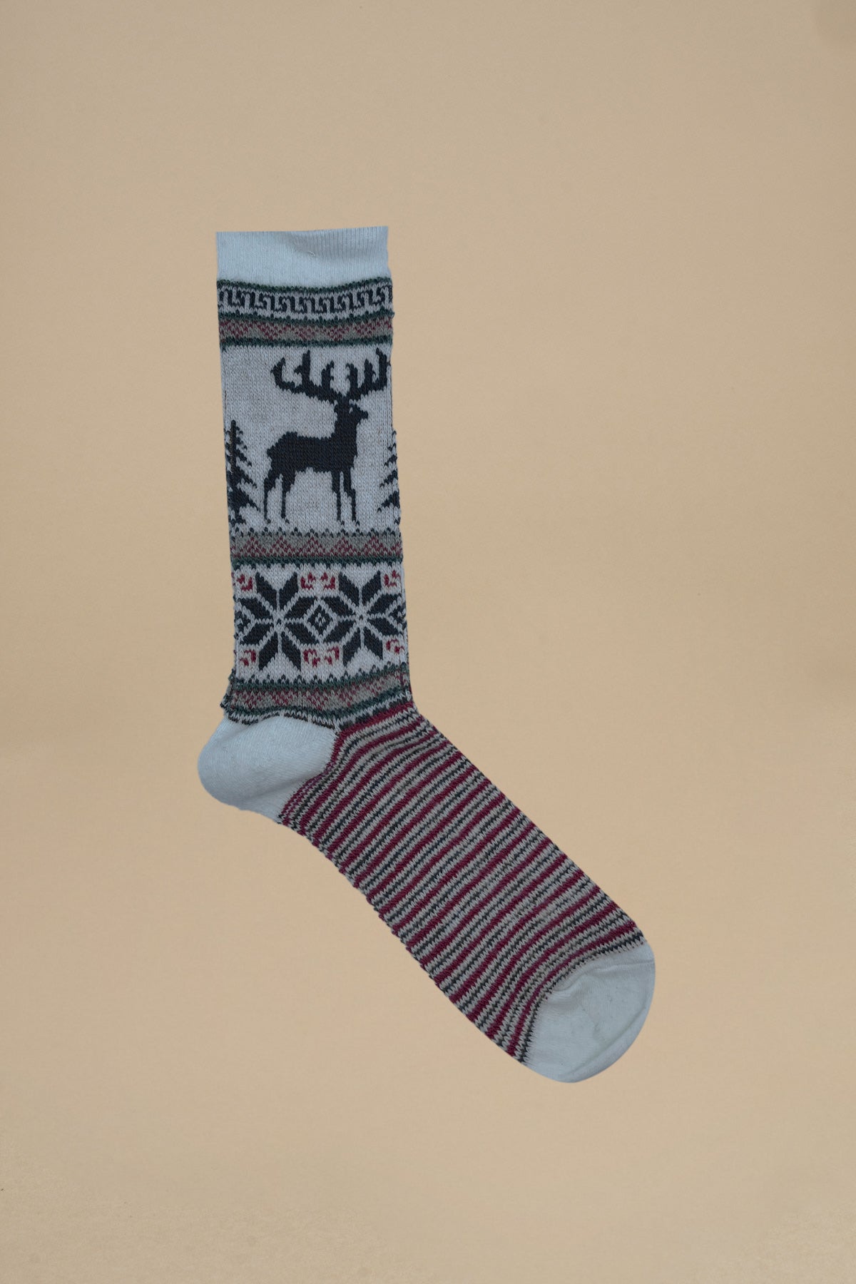 calze con alce 15032700 DEER SNOW OFF WHITE anonymous 