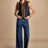 gilet gricamato con montone HUGO GILET NAVY antik batik 