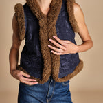 gilet gricamato con montone HUGO GILET NAVY antik batik 