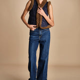 gilet gricamato con montone HUGO GILET NAVY antik batik 