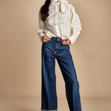 MIRANDA  camicia collo sciarpa MIRANDA BLOUSE CREAM antik batik 