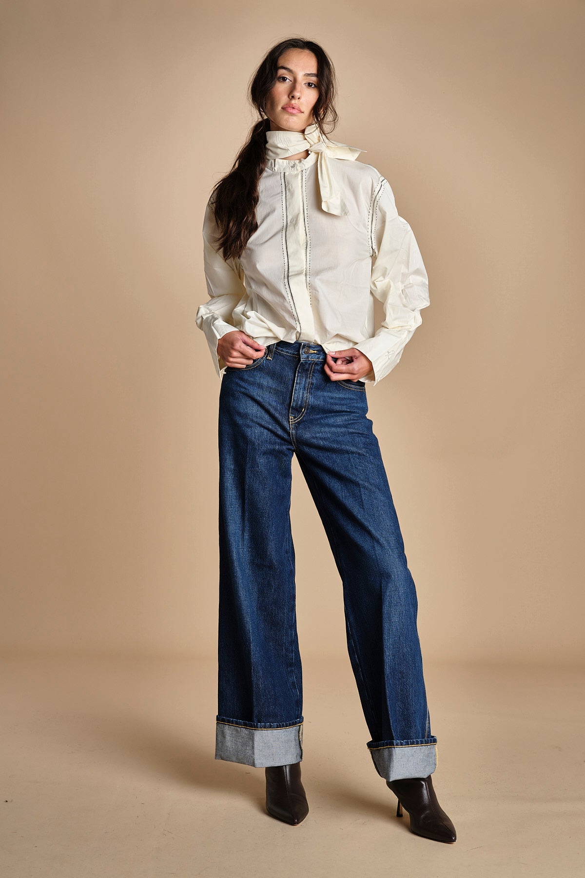 MIRANDA  camicia collo sciarpa MIRANDA BLOUSE CREAM antik batik 