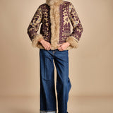 giacca ricamata con montone SANDORA JACKET CAMEL antik batik 