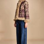 giacca ricamata con montone SANDORA JACKET CAMEL antik batik 