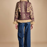 giacca ricamata con montone SANDORA JACKET CAMEL antik batik 