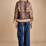 giacca ricamata con montone SANDORA JACKET CAMEL antik batik 