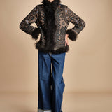 giacca ricamata con montone SANDORA JACKET KAKI antik batik 