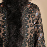 giacca ricamata con montone SANDORA JACKET KAKI antik batik 