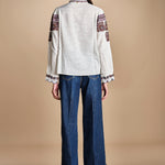camicia con ricamo floreale TAMI BLOUSE CREAM antik batik 