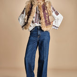 camicia con ricamo floreale TAMI BLOUSE CREAM antik batik 