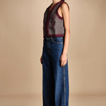 gilet in tessuto diagonale ricamato WILL GILET GREY antik batik 
