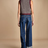 gilet in tessuto diagonale ricamato WILL GILET GREY antik batik 