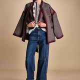 gilet in tessuto diagonale ricamato WILL GILET GREY antik batik 