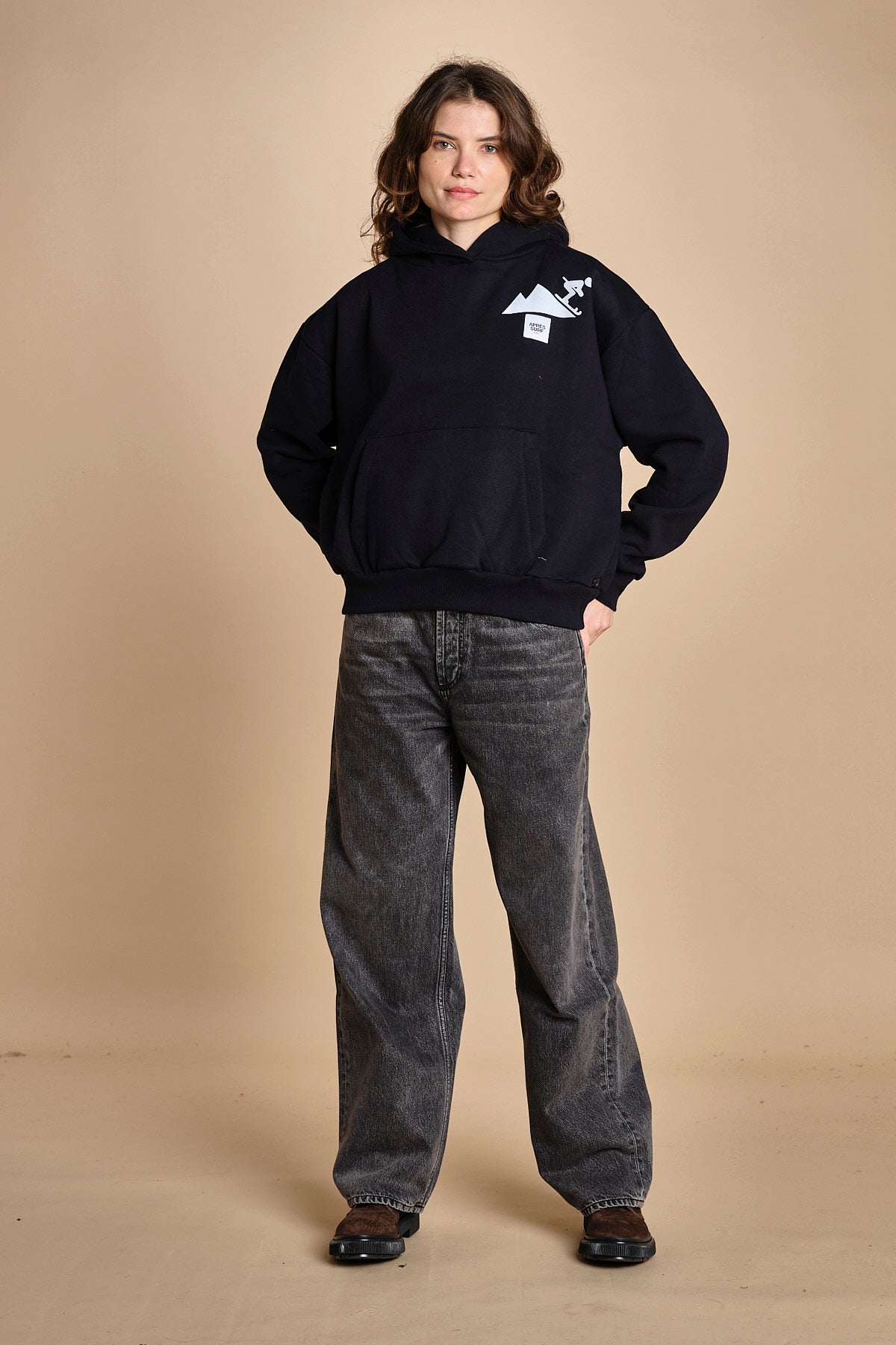 felpa con cappuccio ICE ICE NAVY ZERMATT apres surf 