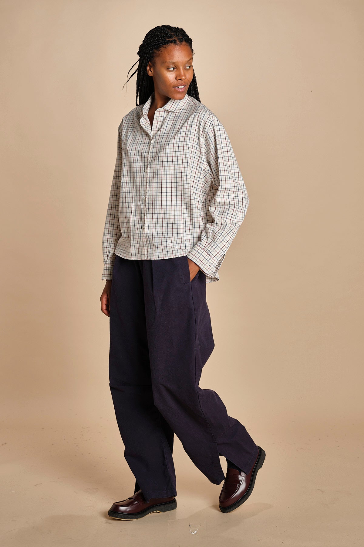 camicia quadri con collo rotondo 5432 40042 aspesi 