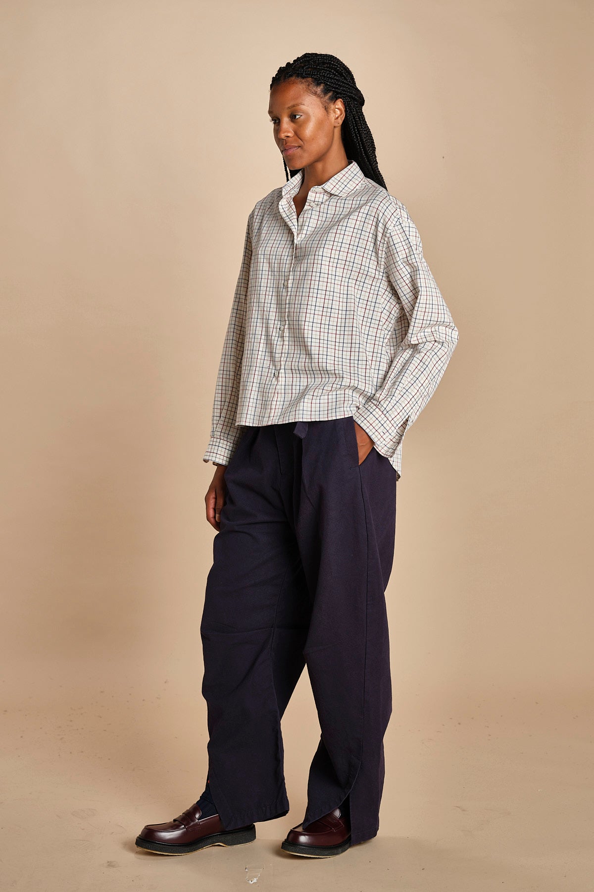 camicia quadri con collo rotondo 5432 40042 aspesi 