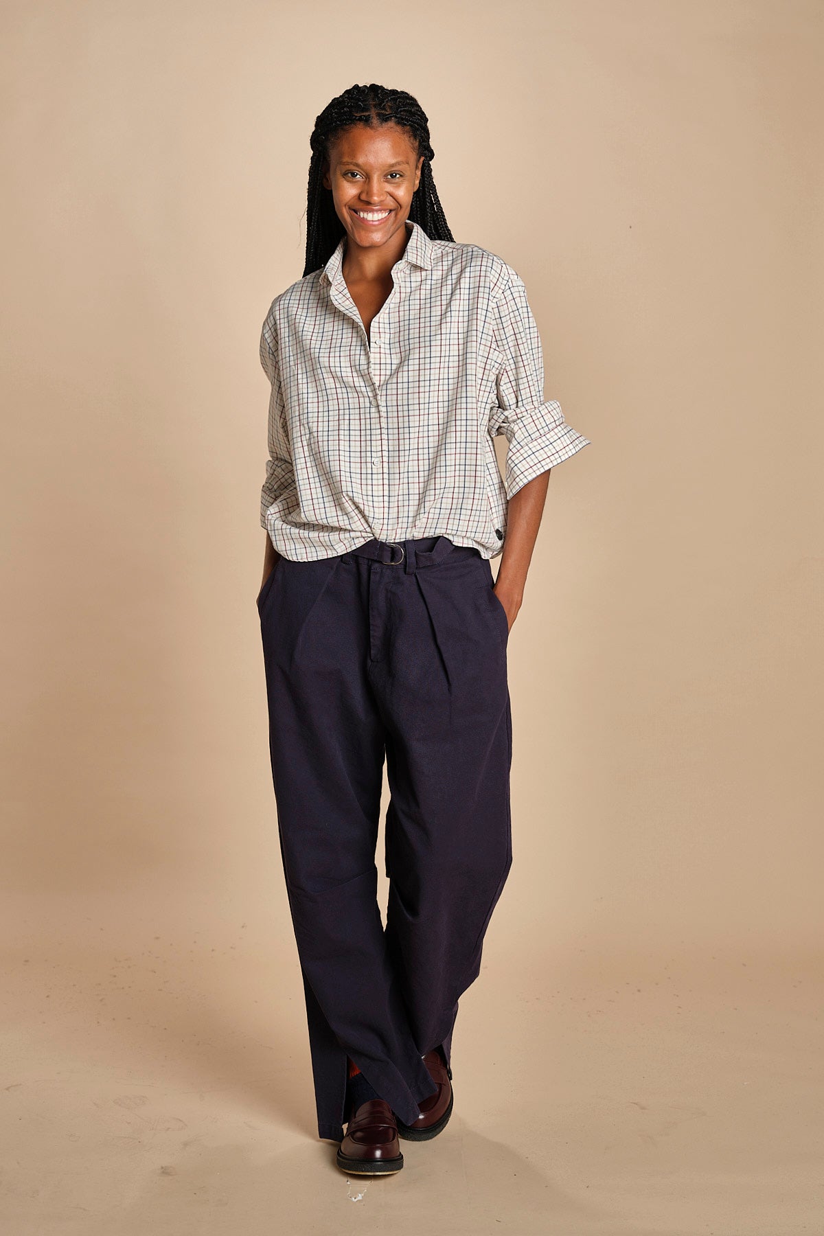 camicia quadri con collo rotondo 5432 40042 aspesi 