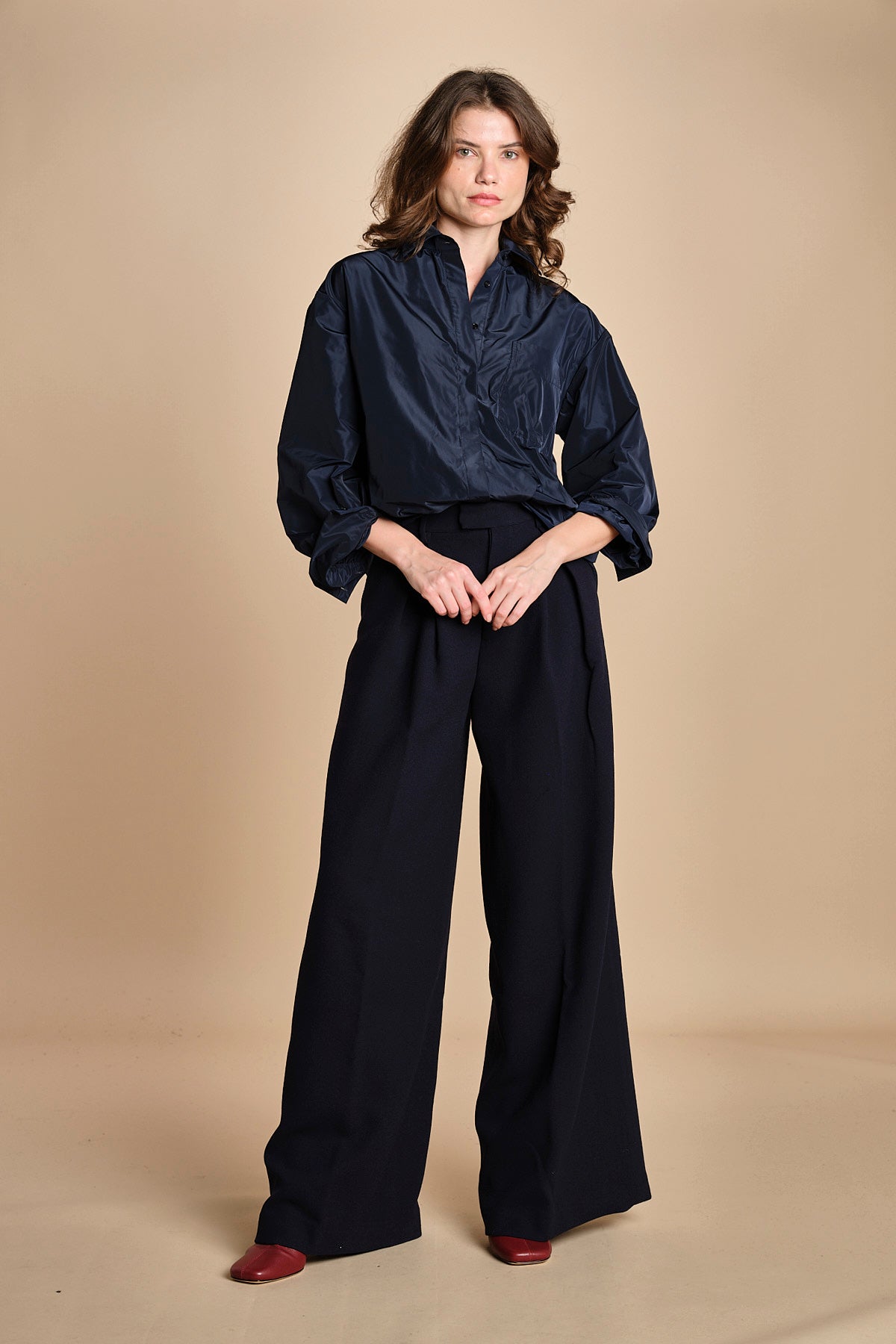 camicia in taffetas 5N25 BLU aspesi 