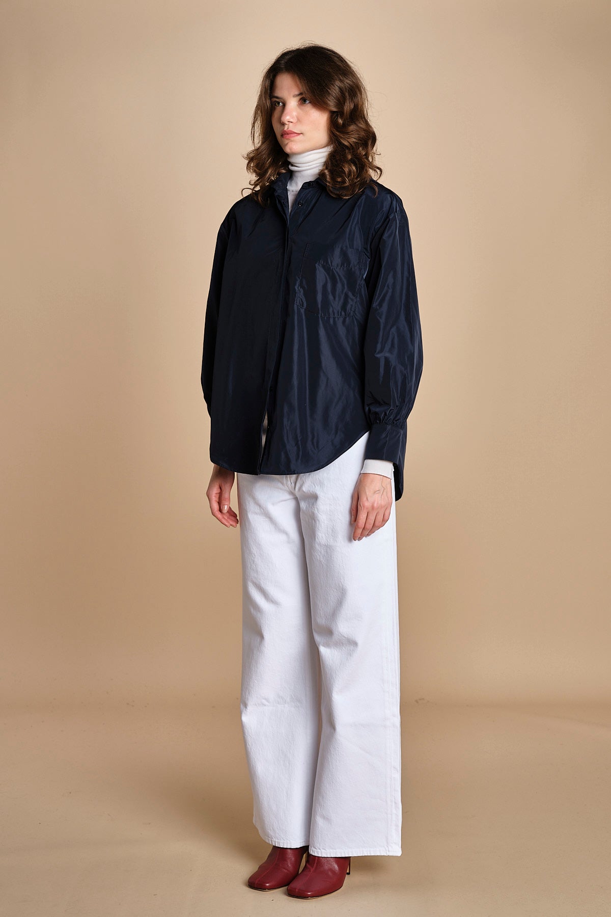 camicia in taffetas 5N25 BLU aspesi 