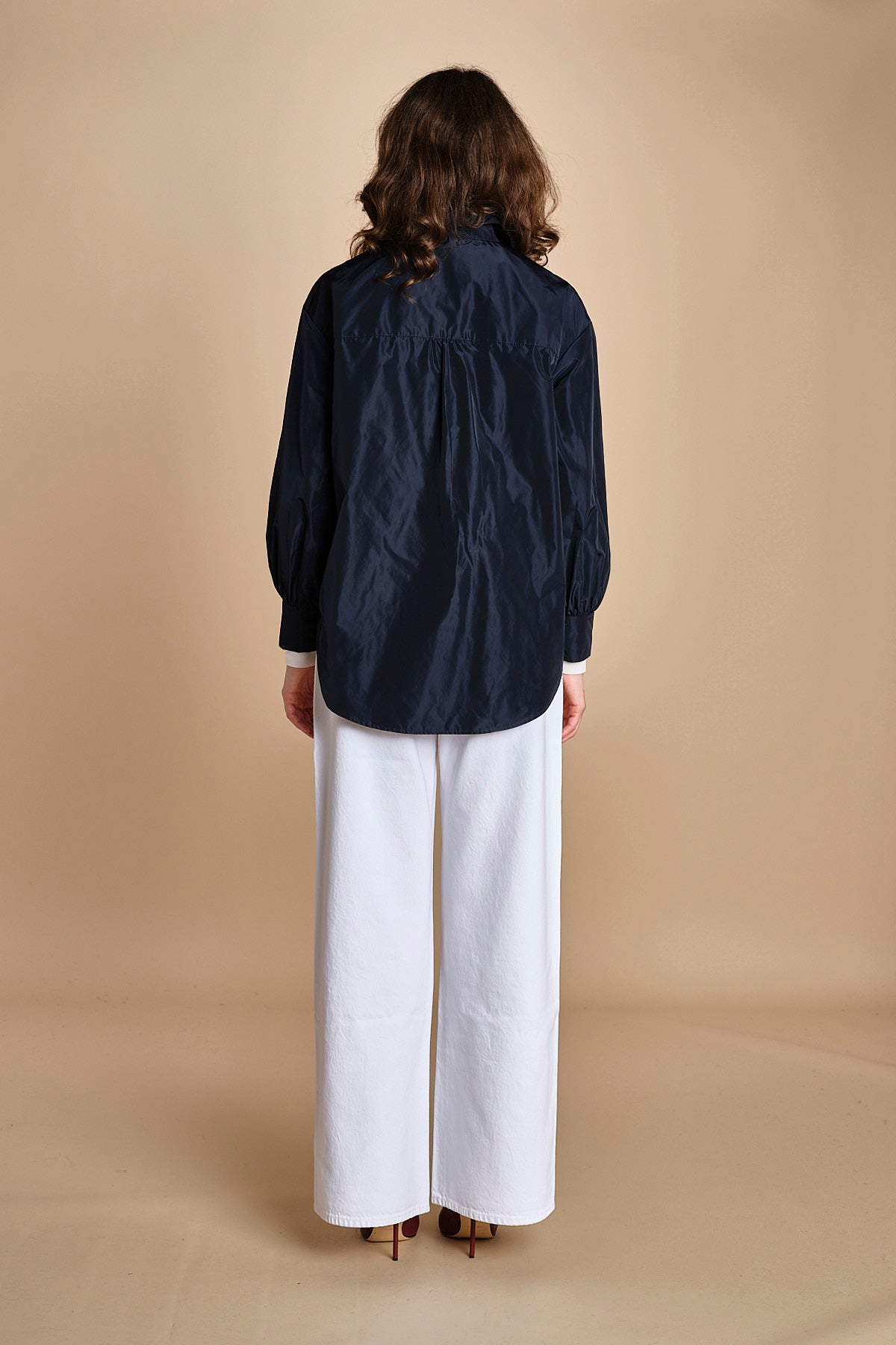 camicia in taffetas 5N25 BLU aspesi 