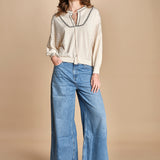maglia over traforata BAUSCA ECRU ba&sh 