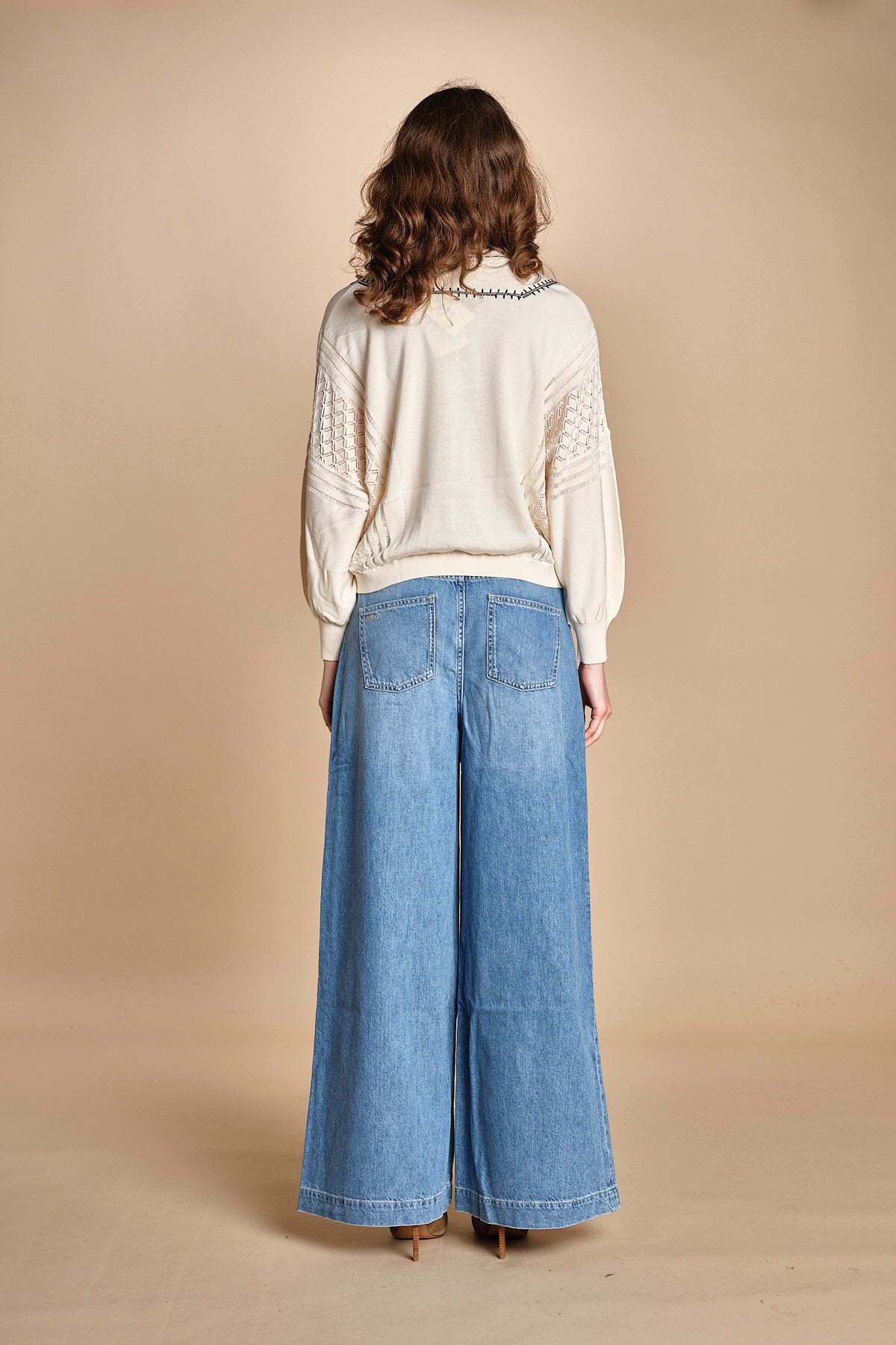 maglia over traforata BAUSCA ECRU ba&sh 