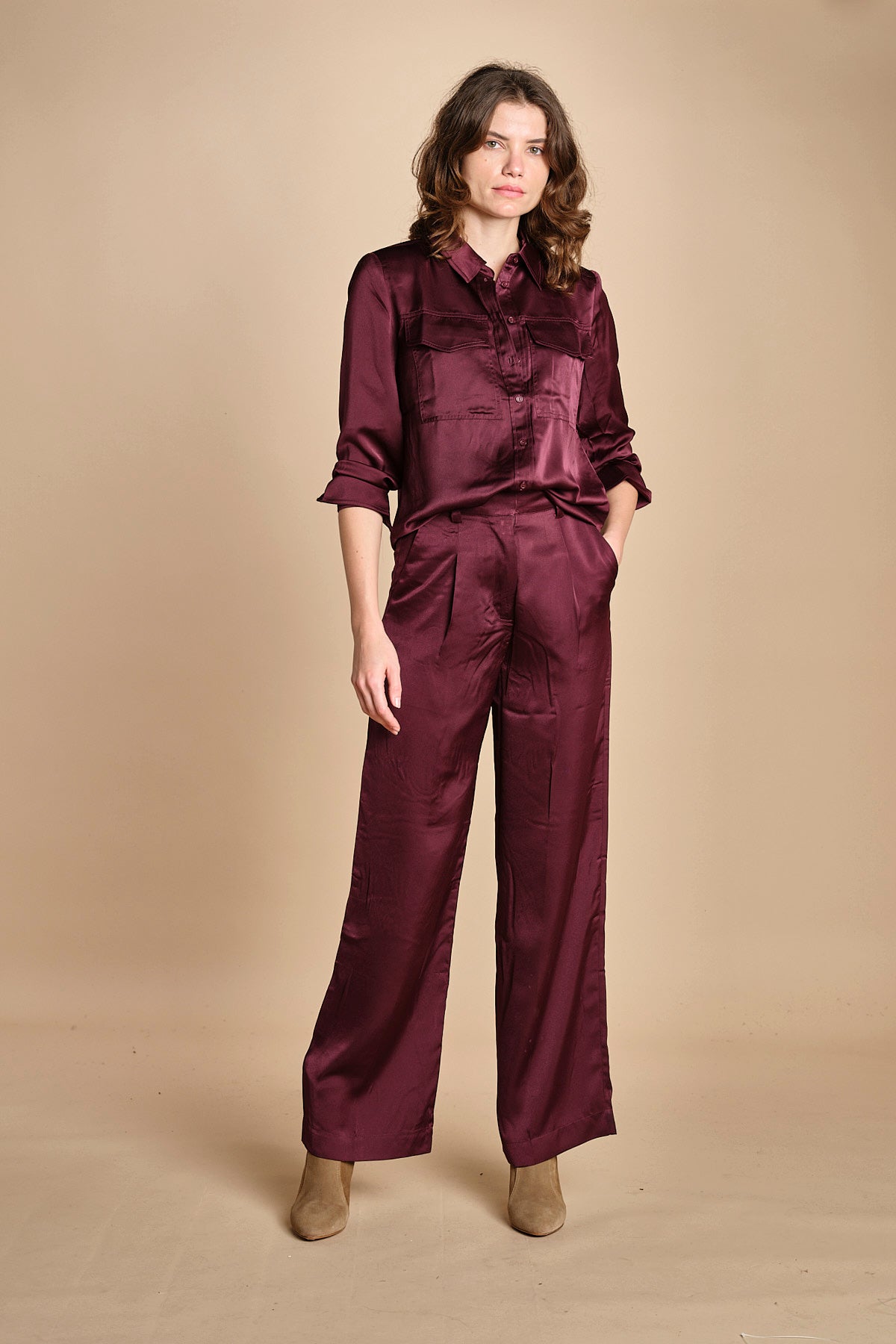 camicia in raso CANOLI PRUNE ba&sh 