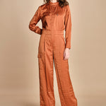 tuta in raso con zip CARMY PRALINE ba&sh 