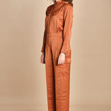 tuta in raso con zip CARMY PRALINE ba&sh 