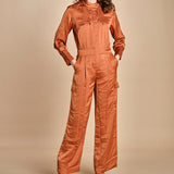tuta in raso con zip CARMY PRALINE ba&sh 