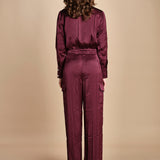 tuta in raso con zip CARMY PRUNE ba&sh 