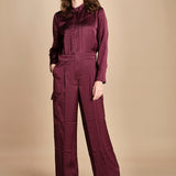 tuta in raso con zip CARMY PRUNE ba&sh 