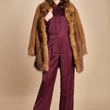 tuta in raso con zip CARMY PRUNE ba&sh 