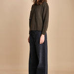 maglia girocollo con zip CESNIK KAKI ba&sh 
