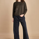 maglia girocollo con zip CESNIK KAKI ba&sh 