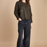 maglia girocollo con zip CESNIK KAKI ba&sh 