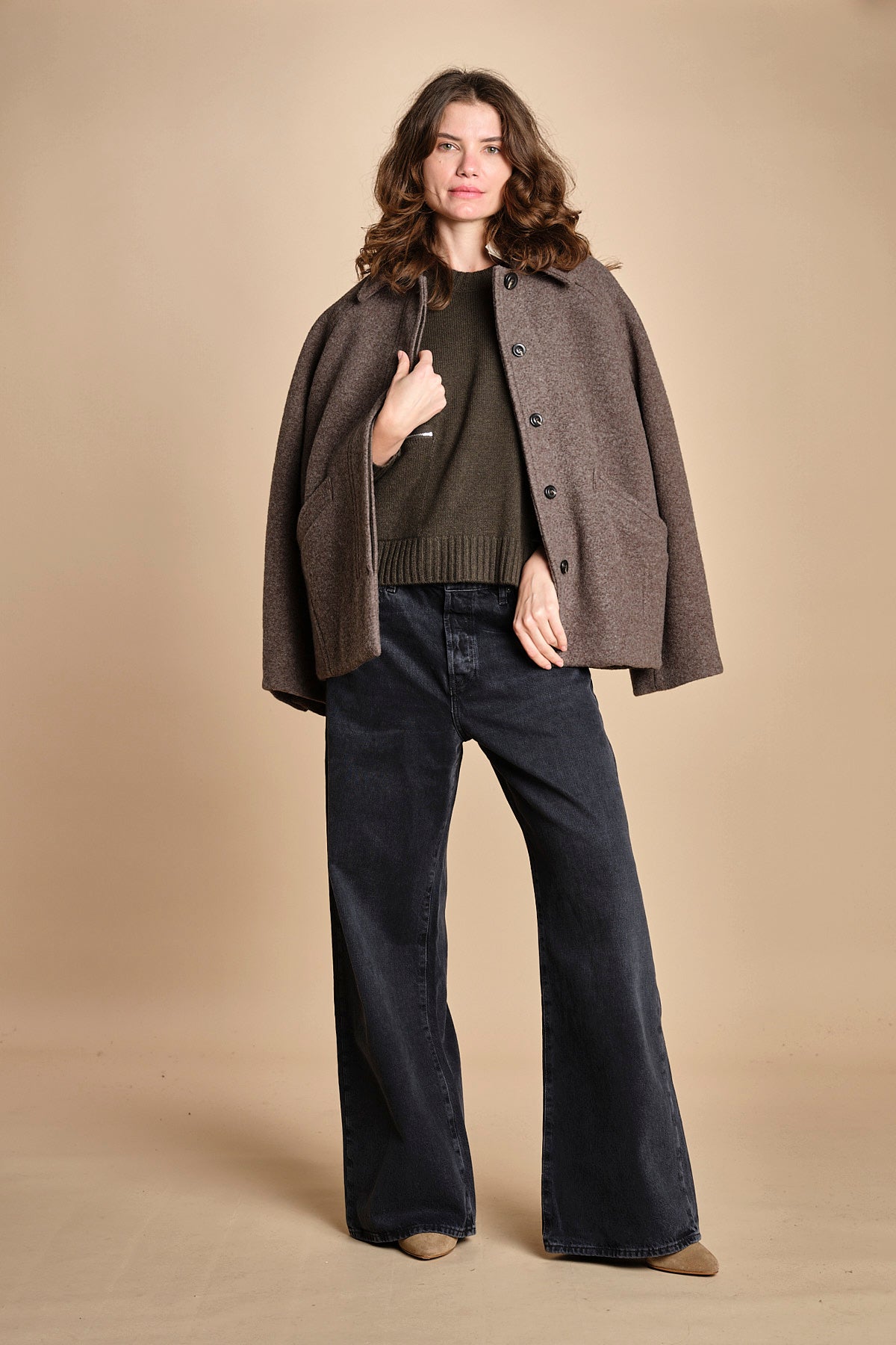maglia girocollo con zip CESNIK KAKI ba&sh 