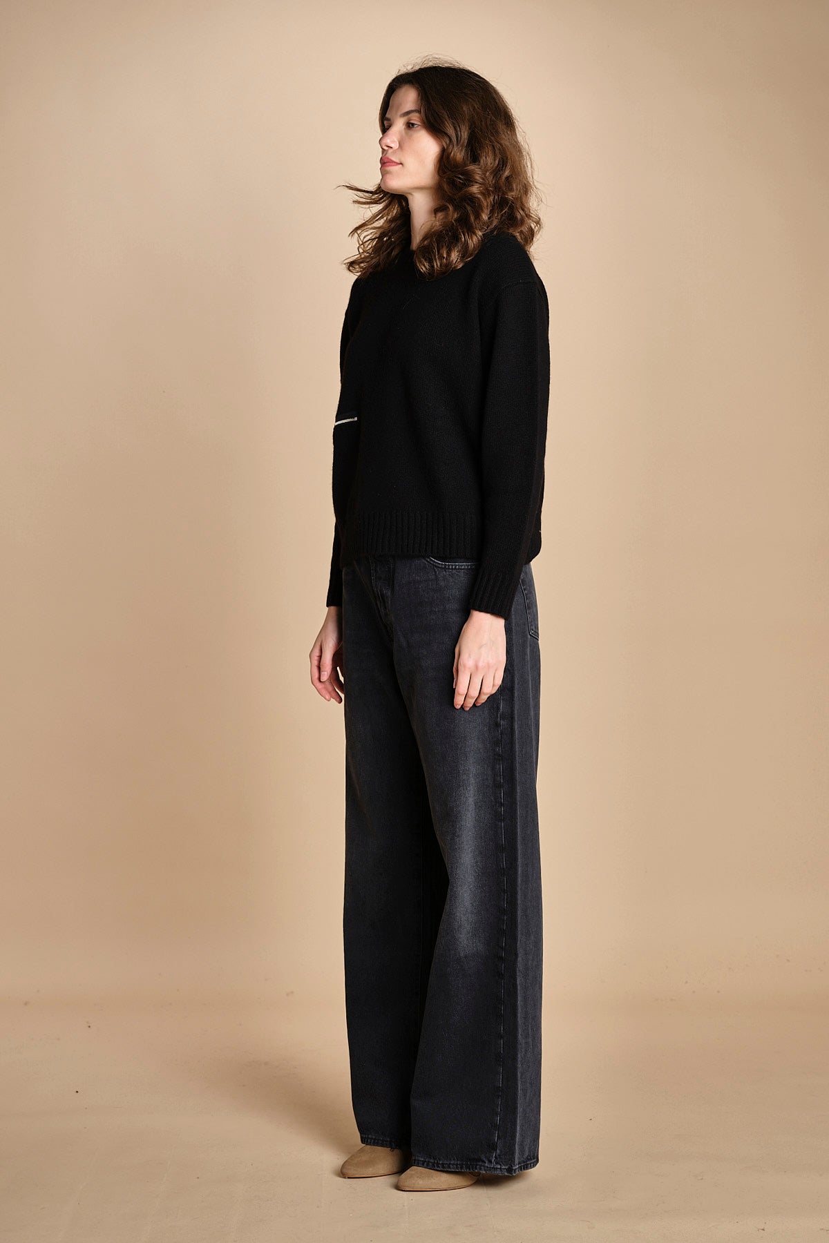 maglia girocollo con zip CESNIK NERO ba&sh 